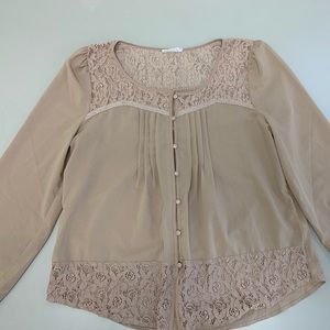 Cottagecore blouse beige lace